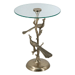 Столик с круглой стеклянной столешницей и корпусом в виде двух павлинов на ветке Table Two Peacocks варинант исполнения - 1 | Loft Concept в Твери