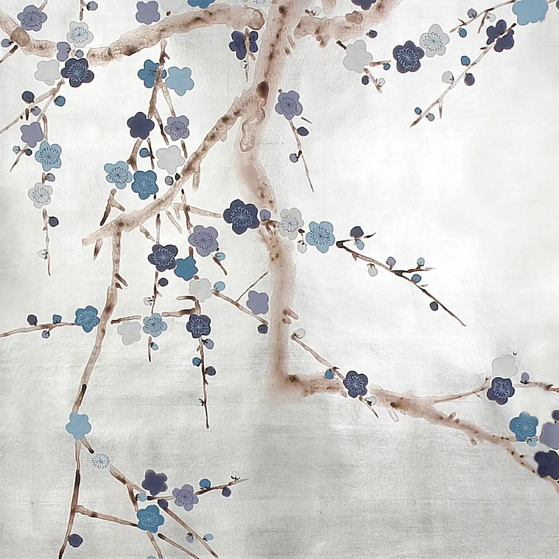 Обои ручная роспись Plum Blossom Hokusai on Tarnished Silver gilded paper Обои ручная роспись Plum Blossom Hokusai on Tarnished Silver gilded paper в Твери | Loft Concept