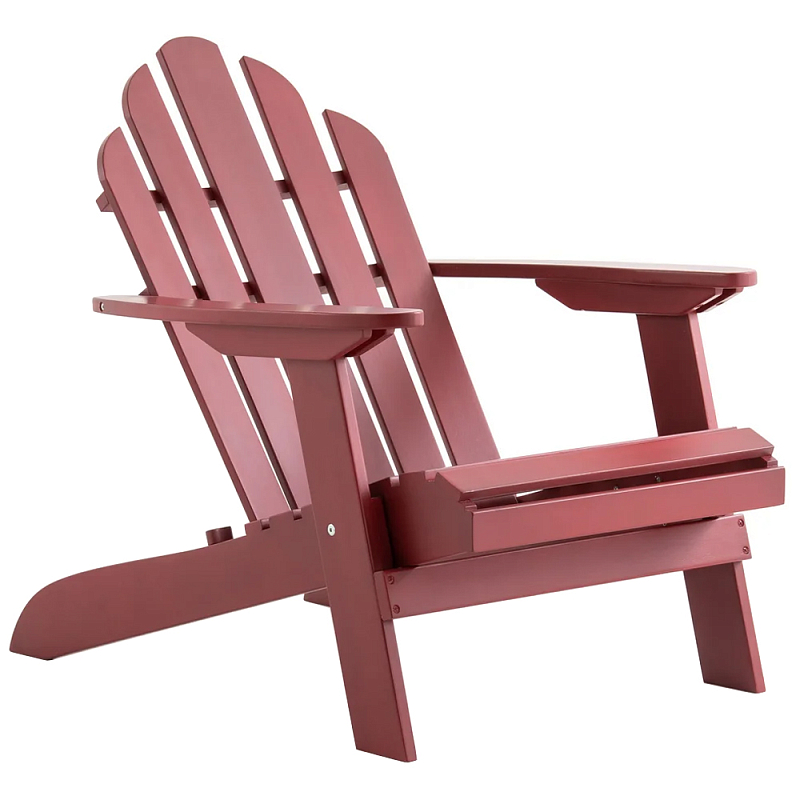 Уличное кресло из массива акации Adirondack Wooden Chair Red Красный Уличное кресло из массива акации Adirondack Wooden Chair Red Красный в Твери | Loft Concept