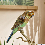 Подсвечник с двумя попугаями из фарфора на бронзовой ветке Eden Garden варинант исполнения - 2 | Loft Concept в Твери