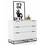 Комод белый с 3-мя ящиками Strict Lines  варинант исполнения - 2 | Loft Concept в Твери