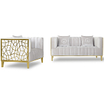 Кресло велюровое серое с фактурным каркасом золотистого цвета Best Traits варинант исполнения - 1 | Loft Concept в Твери