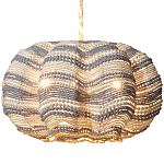 Круглая люстра волнистой формы декорированная бусами Blue White Stripes Wavy Chandelier варинант исполнения - 1 | Loft Concept в Твери