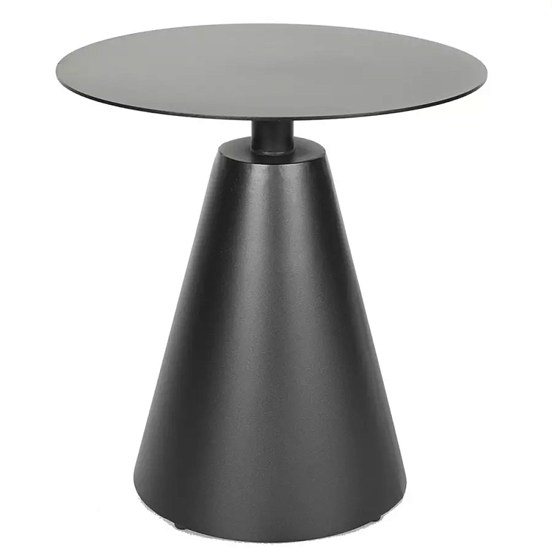 Кофейный столик с круглой столешницей на конусообразном основании Welded Aluminum Table Черный Бежевый Кофейный столик с круглой столешницей на конусообразном основании Welded Aluminum Table Черный Бежевый в Твери | Loft Concept