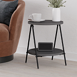 Стол приставной с 2-мя круглыми столешницами цвета антрацит ESSEL SIDE TABLE ANTHRACITE варинант исполнения - 4 | Loft Concept в Твери