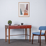 Стол письменный из массива бука с 2-мя ящиками красный Wenge Light варинант исполнения - 5 | Loft Concept в Твери