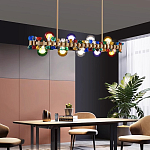 Люстра золотая с цветными плафонами и декором Colorful Ball Candy Crystal варинант исполнения - 1 | Loft Concept в Твери