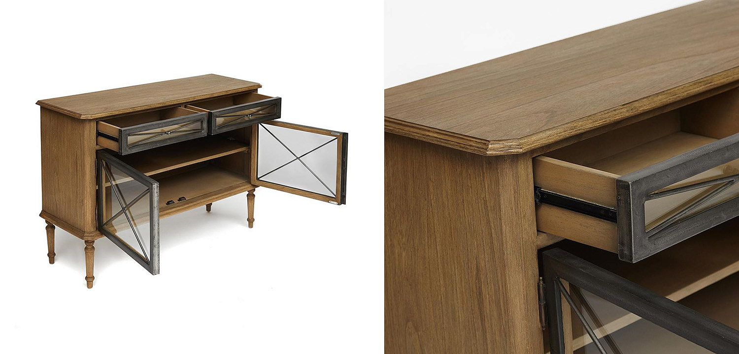 Комод в стиле Прованс со стеклянными дверцами Provence Jacob Chest of Drawers small Комод в стиле Прованс со стеклянными дверцами Provence Jacob Chest of Drawers small - Loft-Concept в Твери
