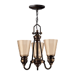 Люстра бронзового цвета с конусными плафонами из бежевого стекла Hinkley варинант исполнения - 6 | Loft Concept в Твери