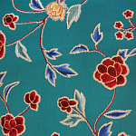 Обои с вышивкой ручной работы Flora Rio colourway on Liso Pine wool sateen варинант исполнения - 3 | Loft Concept в Твери