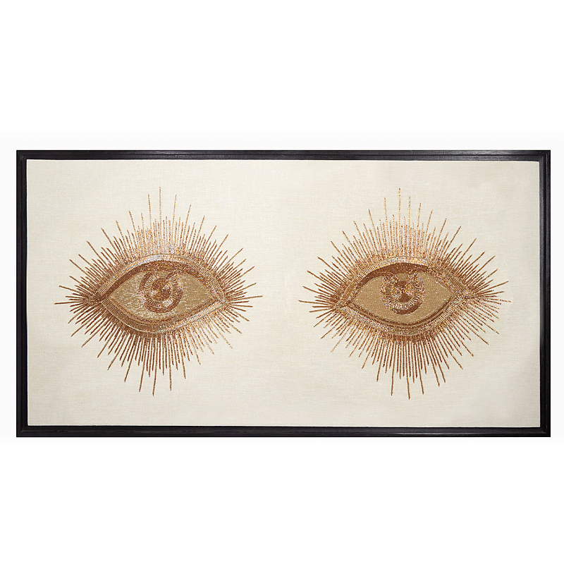 Панно EYES BEADED WALL ART Золотой Белый Панно EYES BEADED WALL ART Золотой Белый в Твери | Loft Concept