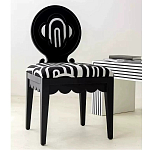 Дизайнерский стул с круглой деревянной спинкой Black and White Clover варинант исполнения - 5 | Loft Concept в Твери