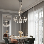 Люстра подвесная из металла с хрустальными прозрачными подвесками Quasar 81 варинант исполнения - 12 | Loft Concept в Твери