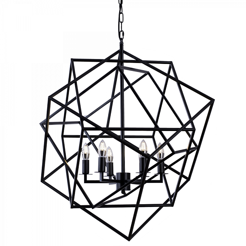Люстра Cubist Small Chandelier Black Черный Люстра Cubist Small Chandelier Black Черный в Твери | Loft Concept