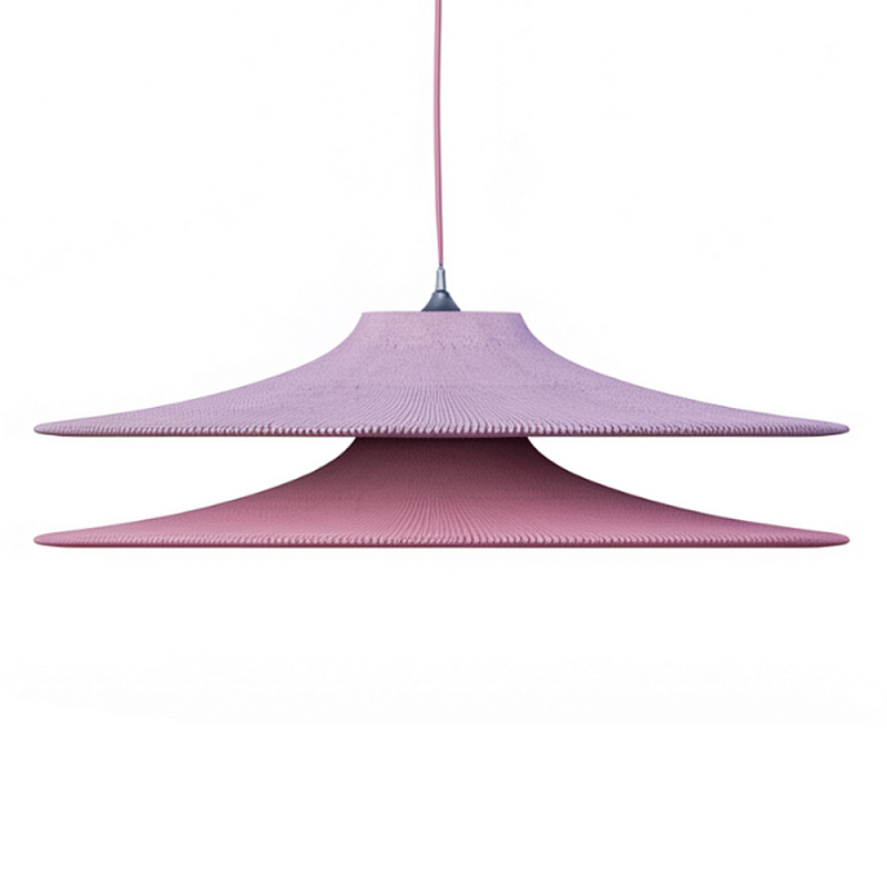 Подвесной вязаный двухцветный светильник «Двойной Токио»  Сиреневый Розовый в Твери | Loft Concept 
