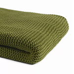 Плед из хлопка жемчужной вязки оливкового цвета Waffle Comfort варинант исполнения - 2 | Loft Concept в Твери