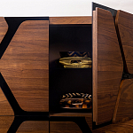 Высокий комод с узором из шпона на фасаде Sahara варинант исполнения - 4 | Loft Concept в Твери