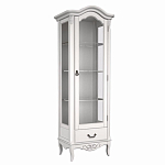 Витрина белая однодверная из массива бука с 4-мя полками и ящиком White Provence варинант исполнения - 1 | Loft Concept в Твери