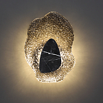 Бра с волнообразным стеклянным плафоном и вставкой из мрамора Liquid Stone варинант исполнения - 14 | Loft Concept в Твери