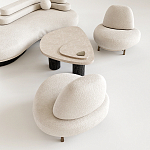 Кресло Vinsen обивка букле молочного цвета варинант исполнения - 3 | Loft Concept в Твери