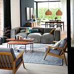 Кресло с каркасом из массива дуба Deniaud Oak Grey Armchair варинант исполнения - 6 | Loft Concept в Твери