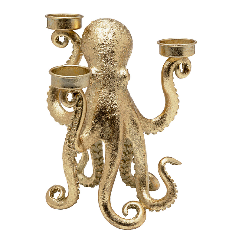 Подсвечник золотой Осьминог Gold Octopus Candlestick  Золотой в Твери | Loft Concept 
