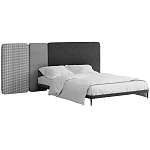Кровать с большим мягким изголовьем Unity Dark Grey Bed варинант исполнения - 1 | Loft Concept в Твери