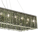 Прямоугольная люстра с хрустальными подвесками Crystal Art Chrome Green Rectangular Chandelier варинант исполнения - 3 | Loft Concept в Твери