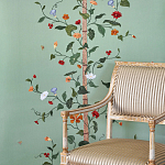 Обои с вышивкой ручной работы Floral Lattice Original colourway on wool sateen варинант исполнения - 1 | Loft Concept в Твери