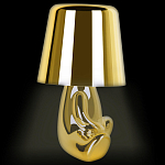 Настольная лампа фигурная золотого цвета с гладким абажуром Высота 16 см Sophia варинант исполнения - 7 | Loft Concept в Твери