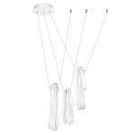 Подвесной светильник белого цвета с 3-мя изогнутыми плафонами Flow Loop варинант исполнения - 2 | Loft Concept в Твери