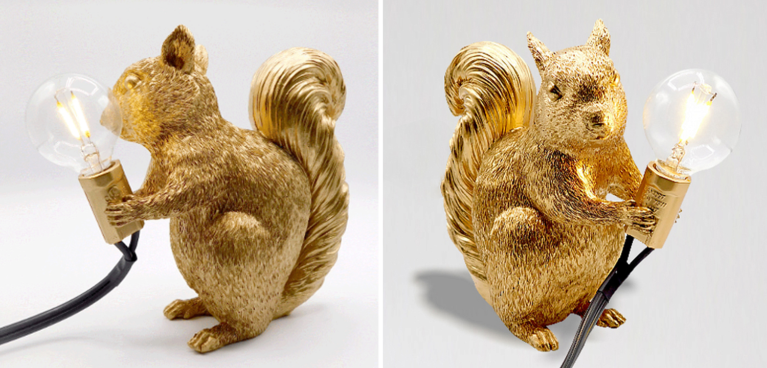 Настольная лампа белка Gold Squirrel Lamp - Loft-Concept в Твери