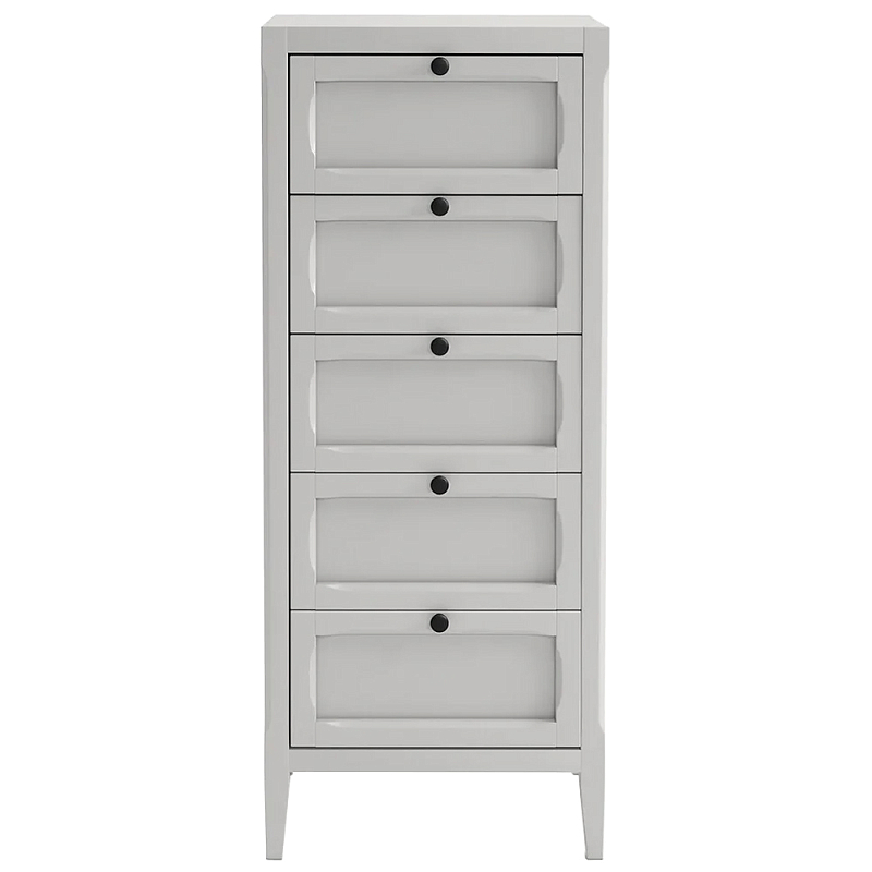 Комод узкий с 5-ю ящиками серый Silva Grey Chest of Drawers Серый Комод узкий с 5-ю ящиками серый Silva Grey Chest of Drawers Серый в Твери | Loft Concept