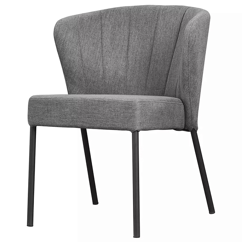 Стул серый с широкой закругленной спинкой Chair Gray Attractive Серый в Твери | Loft Concept 