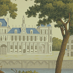 Обои ручная роспись Monuments of Paris Roberts on Sepia scenic paper варинант исполнения - 2 | Loft Concept в Твери