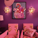 Картина Фламинго вышивка бисер Flamingo Beaded Wall Art варинант исполнения - 2 | Loft Concept в Твери