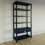 Стеллаж Elsa Dreams Blue со стеклянными полками и ящиком варинант исполнения - 1 | Loft Concept в Твери