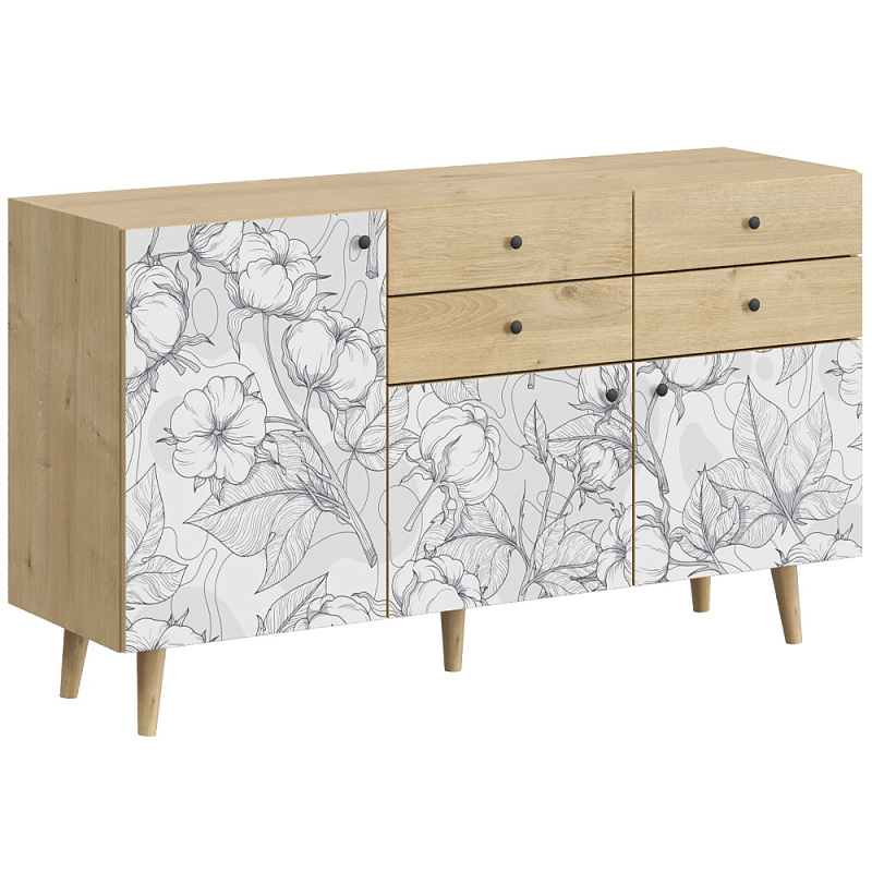 Буфет с принтом на дверцах Elise Cupboard Мульти Древесина Буфет с принтом на дверцах Elise Cupboard Мульти Древесина в Твери | Loft Concept
