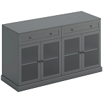 Широкая тумба с ящиками и стеклянными дверцами Percent Glass Cabinet варинант исполнения - 2 | Loft Concept в Твери