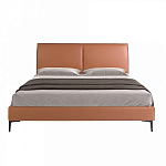 Кровать двуспальная коричневая из экокожи Modern Look варинант исполнения - 3 | Loft Concept в Твери