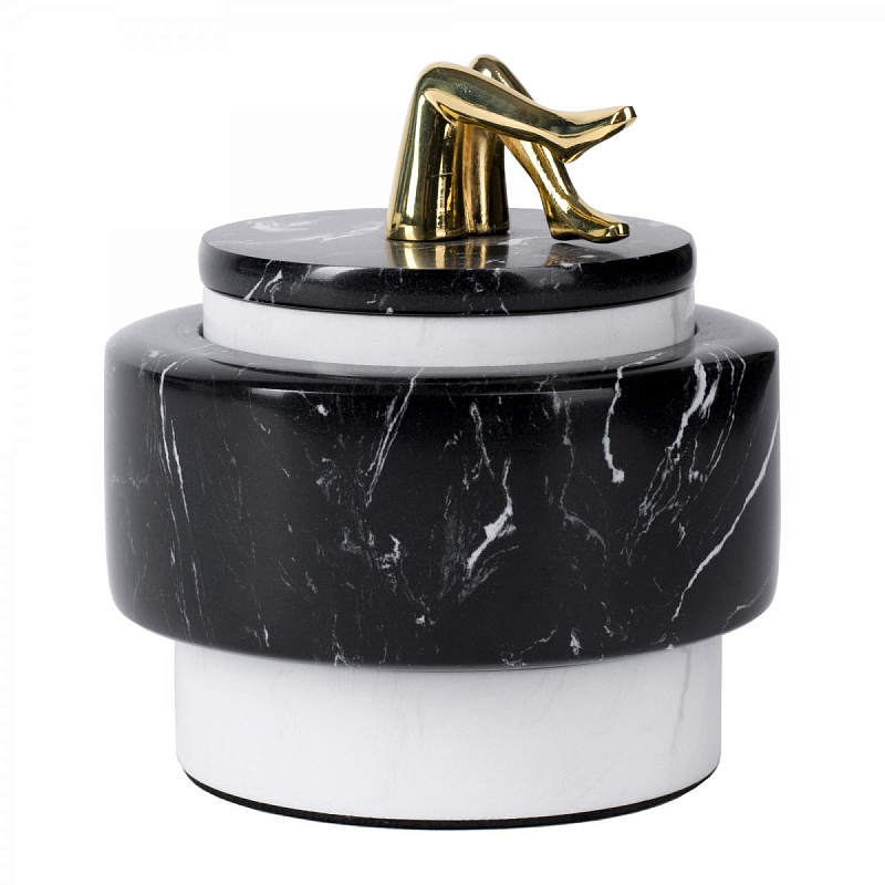 Шкатулка Kelly Wearstler SMALL MELANGE JAR Белый Черный Глянцевое золото Шкатулка Kelly Wearstler SMALL MELANGE JAR Белый Черный Глянцевое золото в Твери | Loft Concept