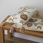 Чехол на подушку с кисточками и вышивкой птиц Ethnic mix Birds Square варинант исполнения - 5 | Loft Concept в Твери