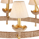 Люстра из кованого железа с отделкой плетеной веревкой и сусальным золотом Parisian Style варинант исполнения - 2 | Loft Concept в Твери