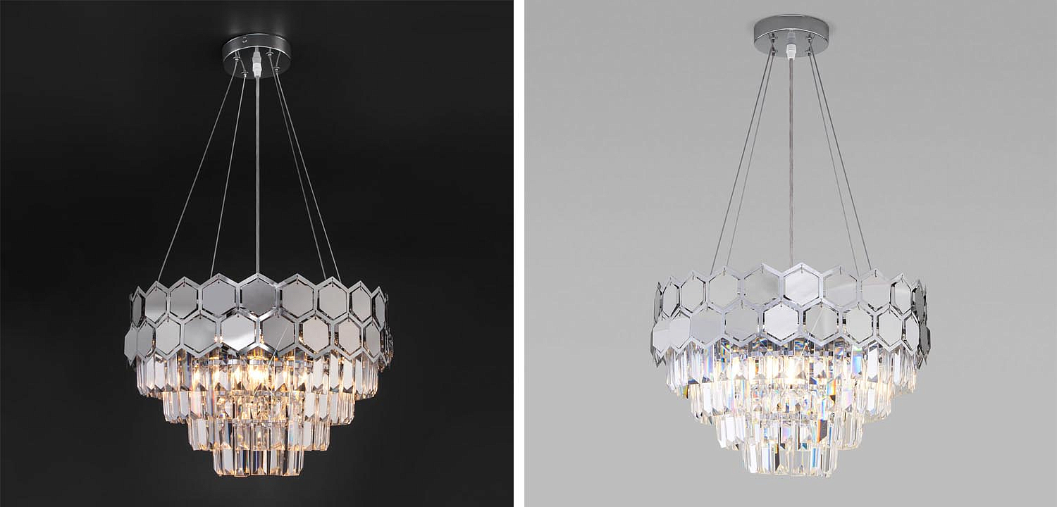 Люстра Hanging Hexagon Moira Chandelier chrome Люстра Hanging Hexagon Moira Chandelier chrome - Loft-Concept в Твери