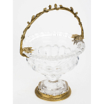 Чаша из прозрачного стекла на ножке с бронзовой ручкой в виде ветки Eden Garden варинант исполнения - 2 | Loft Concept в Твери