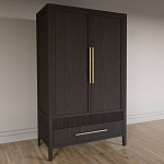 Шкаф платяной Primo с выдвижными ящиками шпон Темный орех варинант исполнения - 3 | Loft Concept в Твери