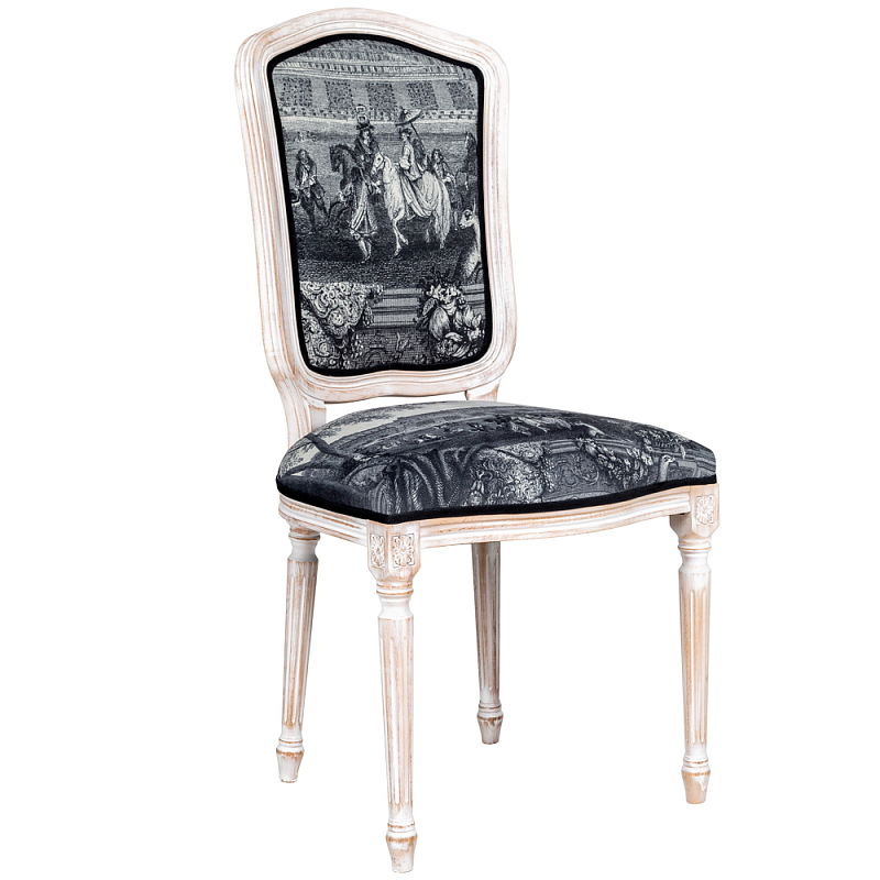Стул Saint Germain Stool Черно-белый Белый винтажная патина Стул Saint Germain Stool Черно-белый Белый винтажная патина в Твери | Loft Concept