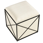 Пуф бежевый с черной металлической рамой Beige Pouf варинант исполнения - 3 | Loft Concept в Твери