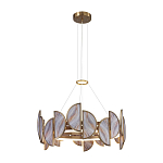 Люстра круглая с полукруглыми плафонами из искусственного алебастра в бронзовой оправе Marbella варинант исполнения - 3 | Loft Concept в Твери