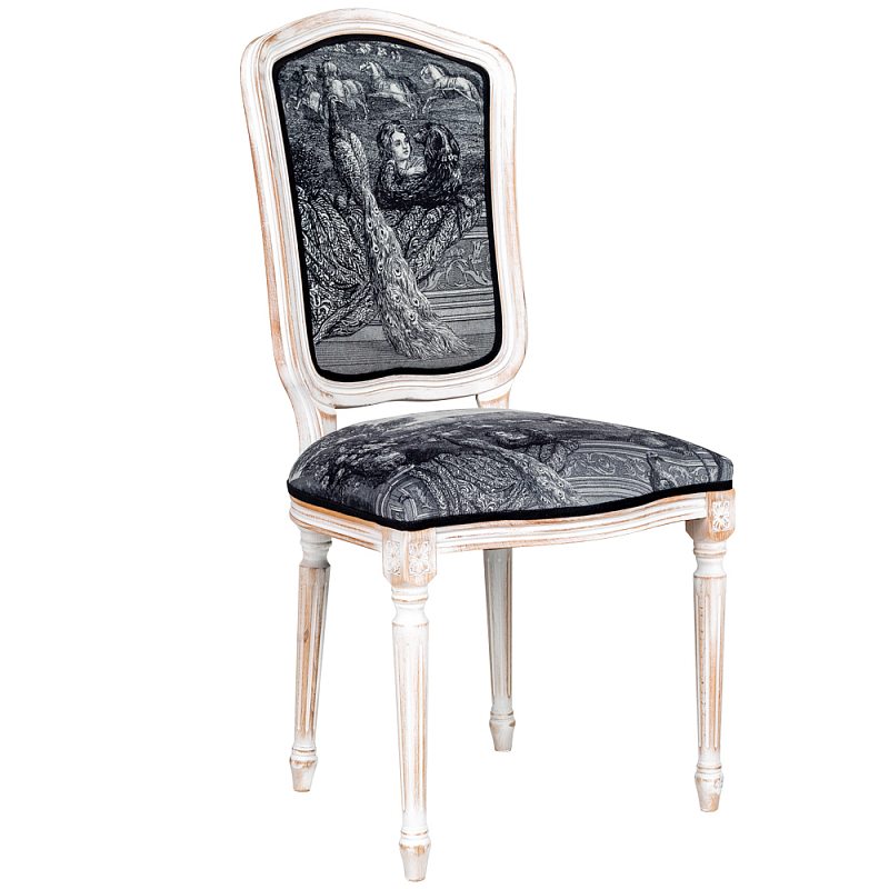 Стул Versailles Stool Черно-белый Белый винтажная патина   в Твери | Loft Concept 